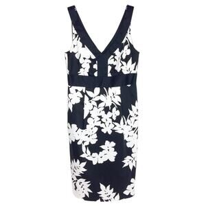 White House Black Market WHBM Womens Size 2 Floral Dress Black‎ White Sleeveless